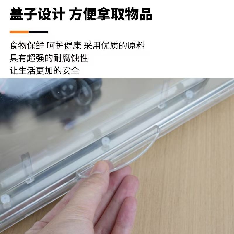 ✅透明保鲜盖翻盖展示盒摆摊食品防尘罩长方形卤菜水果自助餐展示|undefined