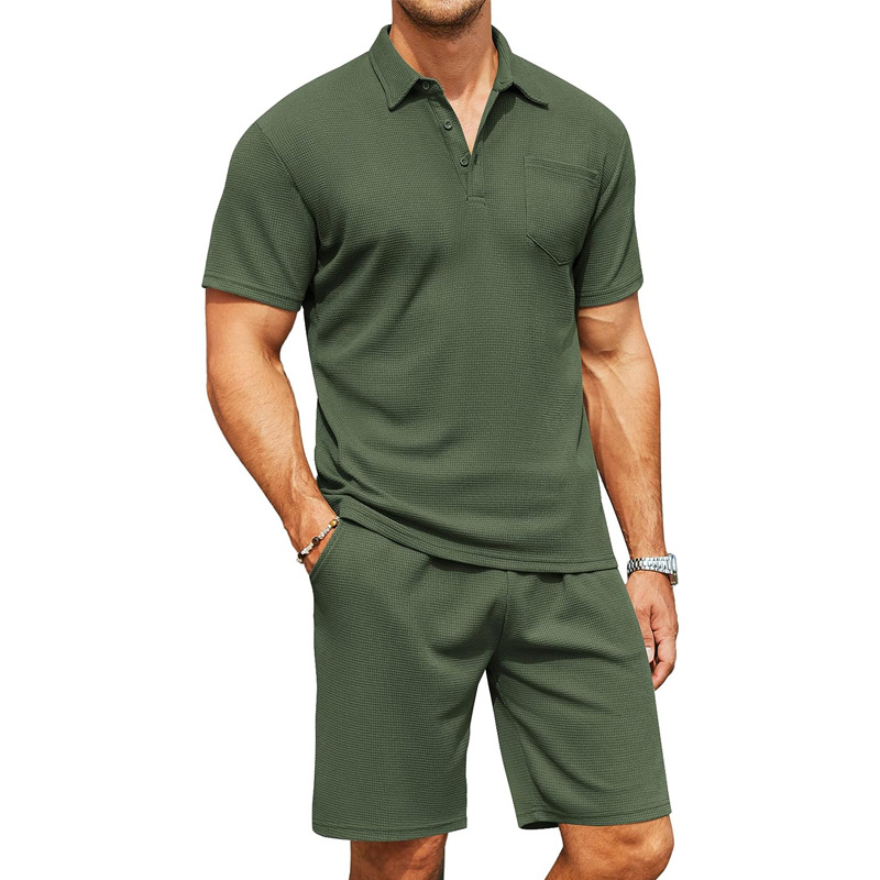 Men's Solid Color Shorts Sets Men's Clothing display picture 4