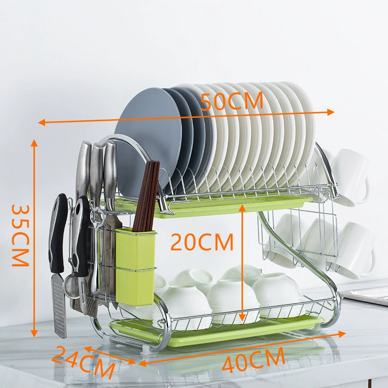 Kitchen storage rack floor-mounted multi-layer storage drainage dish rack double-layer bowl tableware storage bowl rack reality