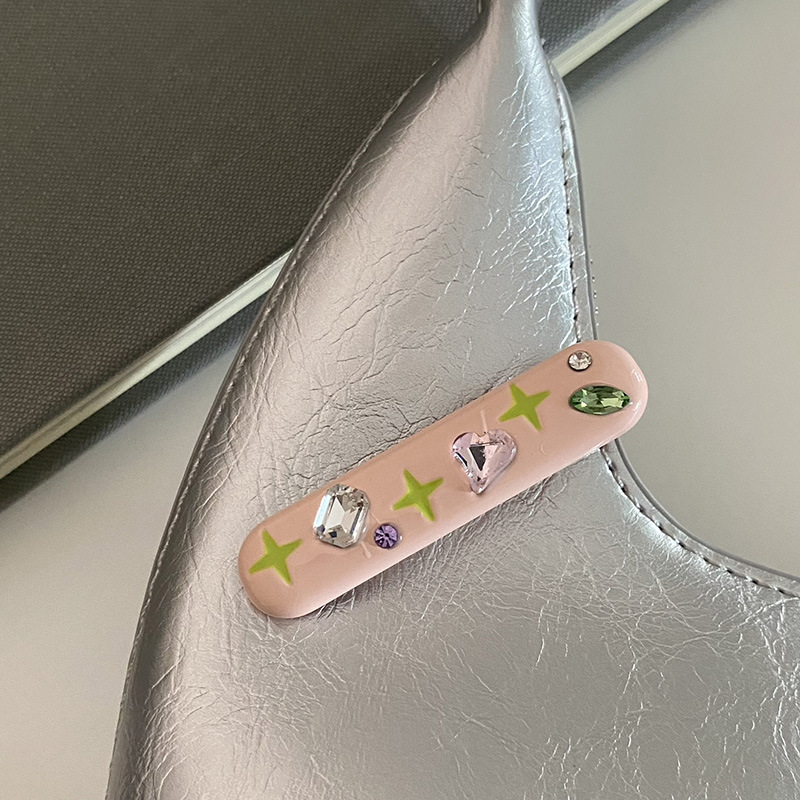 Glitzernde Stern Haarklammer Mit Strass Candy Farben Haarspange_voghion.com