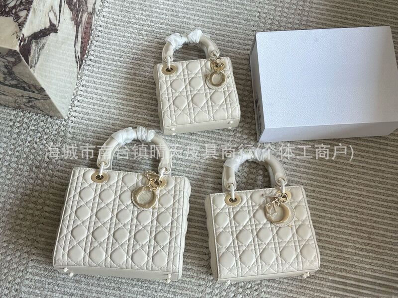 高版本D家羊皮纹戴妃三格四五格链条小方包单肩斜挎手提女包婚宴|undefined