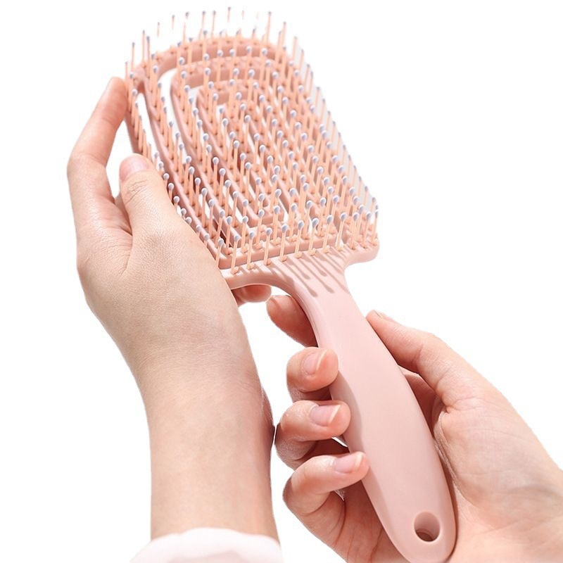 家庭用中空ヘアコーム、高見えガールヘアコーム、ふわふわマッサージリブ、大きなカーブコーム|undefined