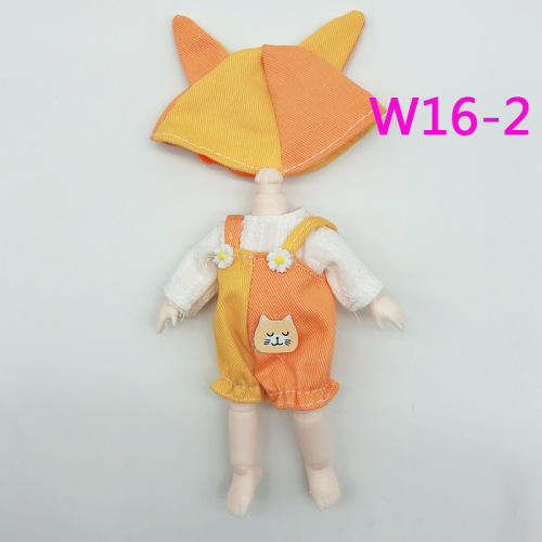 16cm 8 points bjd princess 6 inch dress up doll denim wedding dress ob11 clothes top shorts girl clothes