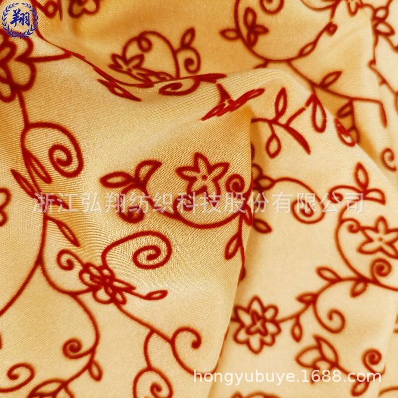 涤氨弹力面料韩国绒植绒手感舒适花纹立体适用于舞蹈服时装运动服