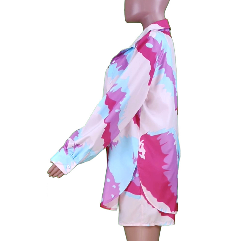 Women Clothes Spring Summer Casual Color Tie-Dye Printed Three-Piece Set