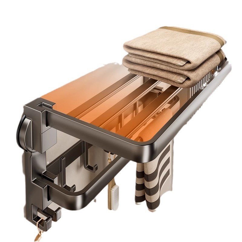 Vipper toallas estante de toallas de baño sin perforación estante de toallas de baño de alta gama colgado en la pared conjunto de estante integral