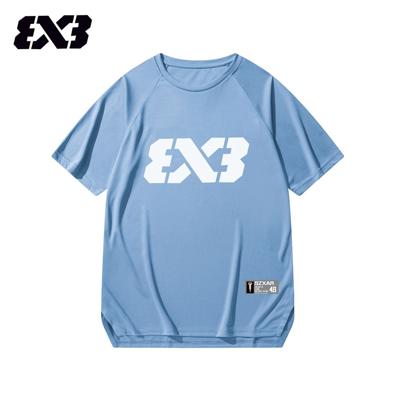 3V3 liga deportiva americana de manga corta hombre 2024 verano nuevo entrenamiento de baloncesto camiseta de tiro ropa de entrenamiento de secado rápido