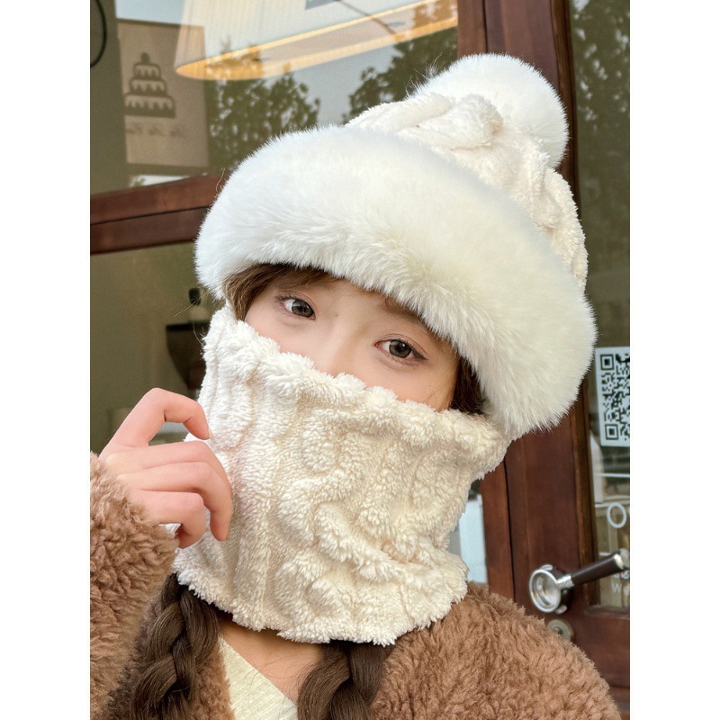 新しい冬用雷峰帽子、ベルベットと厚みのある防寒マスクとスカーフ、アウトドアオールインワンサイクリング、防風性と暖かさを保ちます。|undefined