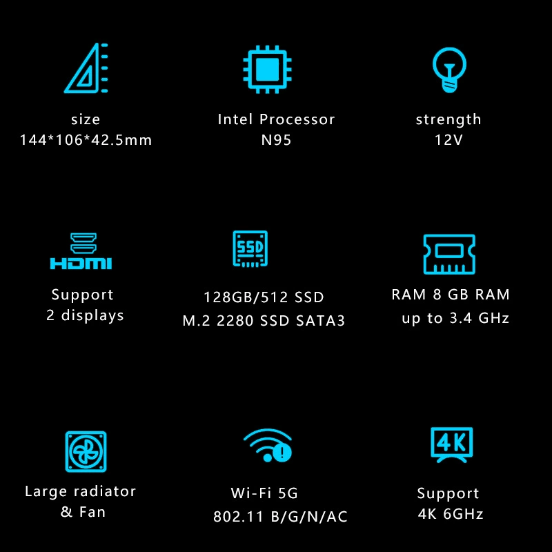 MINIPC 13-го поколения N95/N1004К офисная игровая театральная мини-ПК настольный компьютер мини-хост поколения