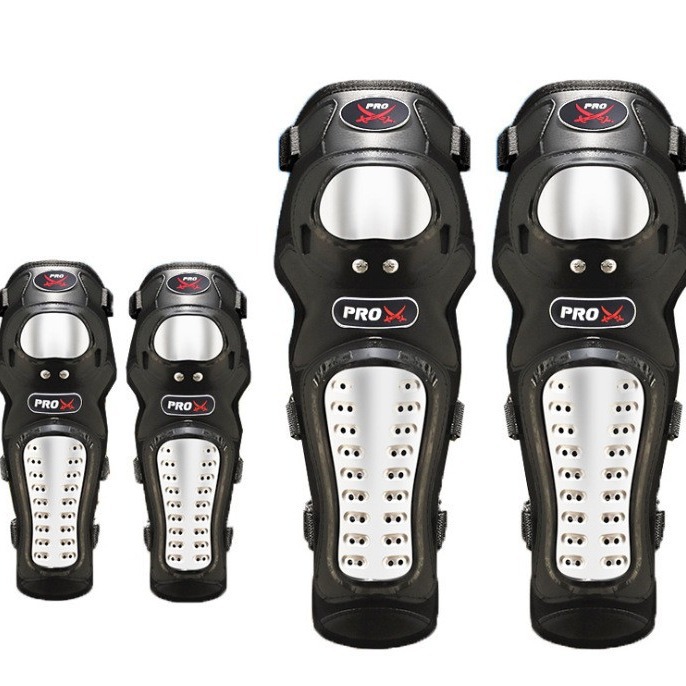 Motocicleta bicicleta de acero inoxidable equipo de protección rodillera codo almohadilla de cuatro piezas fuera de la carretera suministros de equitación resistentes a caídas