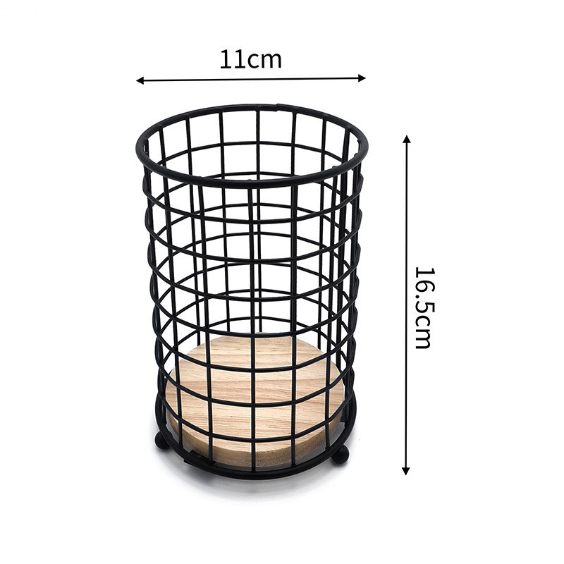 hierro forjado palillos estante palillos cesta de drenaje de almacenamiento palillos barril jaula palillos almacenamiento estante palillos caja de almacenamiento