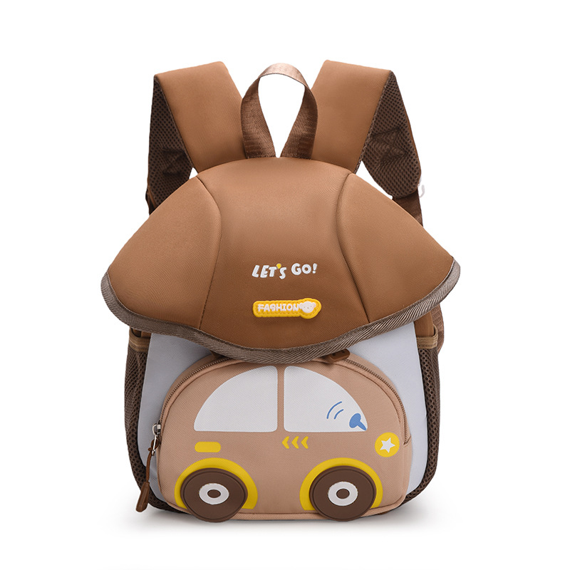 Kindergarten School Bag for Children, Cute Cartoon Mushroom Backpack for Boys and Girls, Anti-Lost Outdoor Backpack