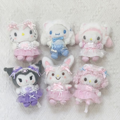 白猫バレエスーツ子羊クロミメロディーktぬいぐるみペンダント京都バレエ風ガールハート人形