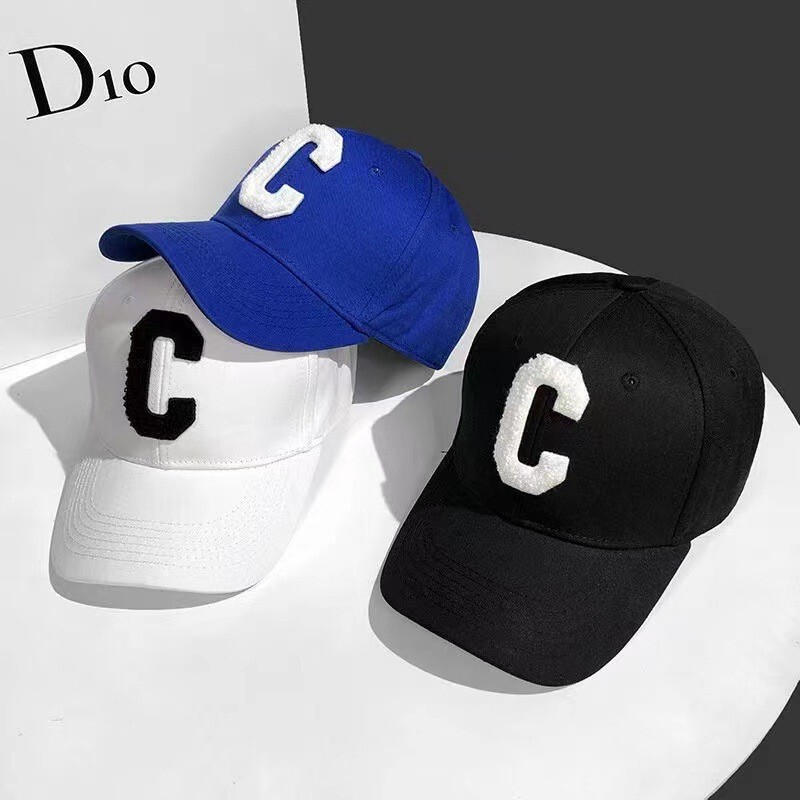 Hat men's and women's autumn and winter C standard peaked cap 2022 new fashion ins fashion brand C letter green baseball cap hard top