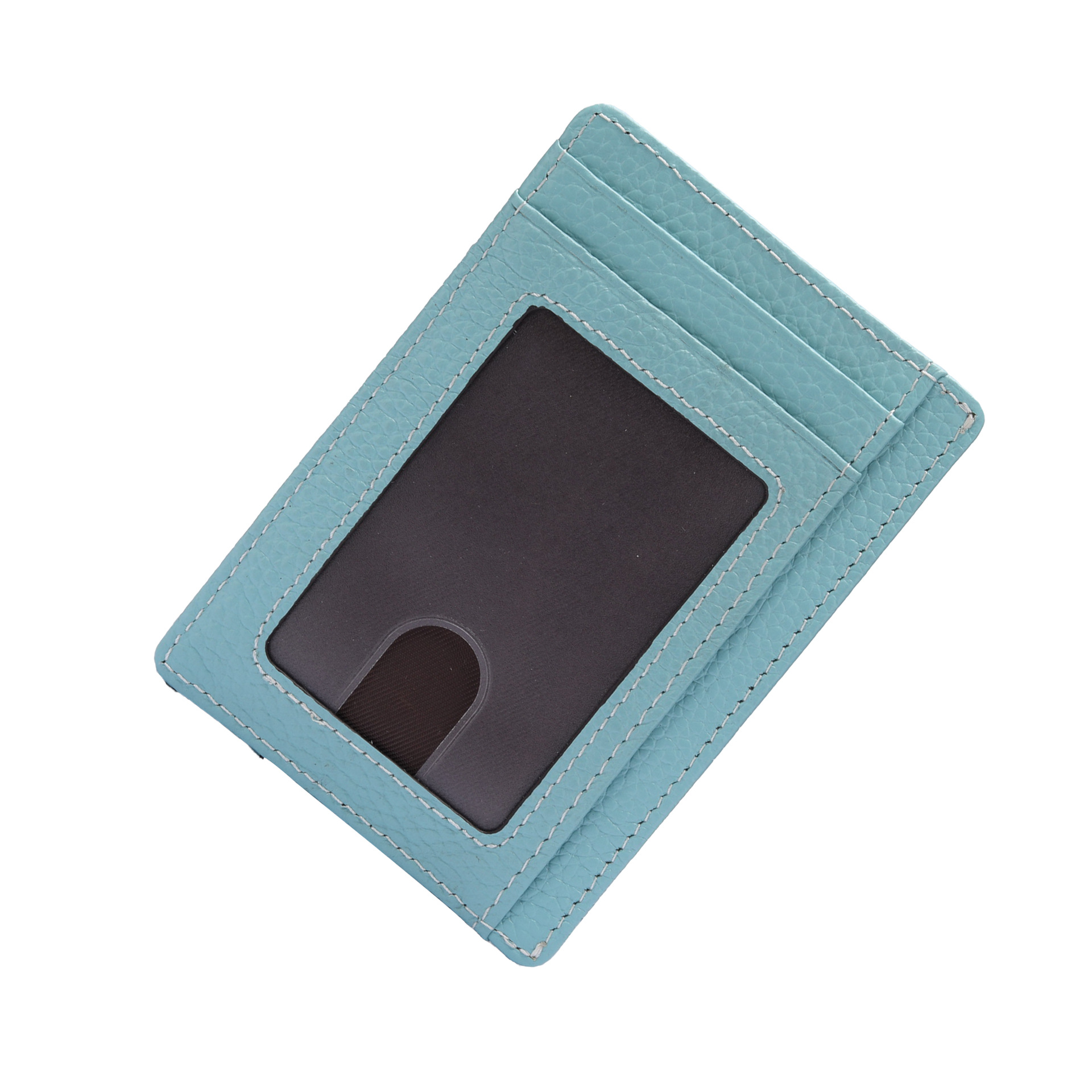 Amazon One Piece Multi-Function ID Bag RFID ultra-delgado anti-robo tarjeta de deslizamiento bolsa de tarjeta de cuero estampado de litchi