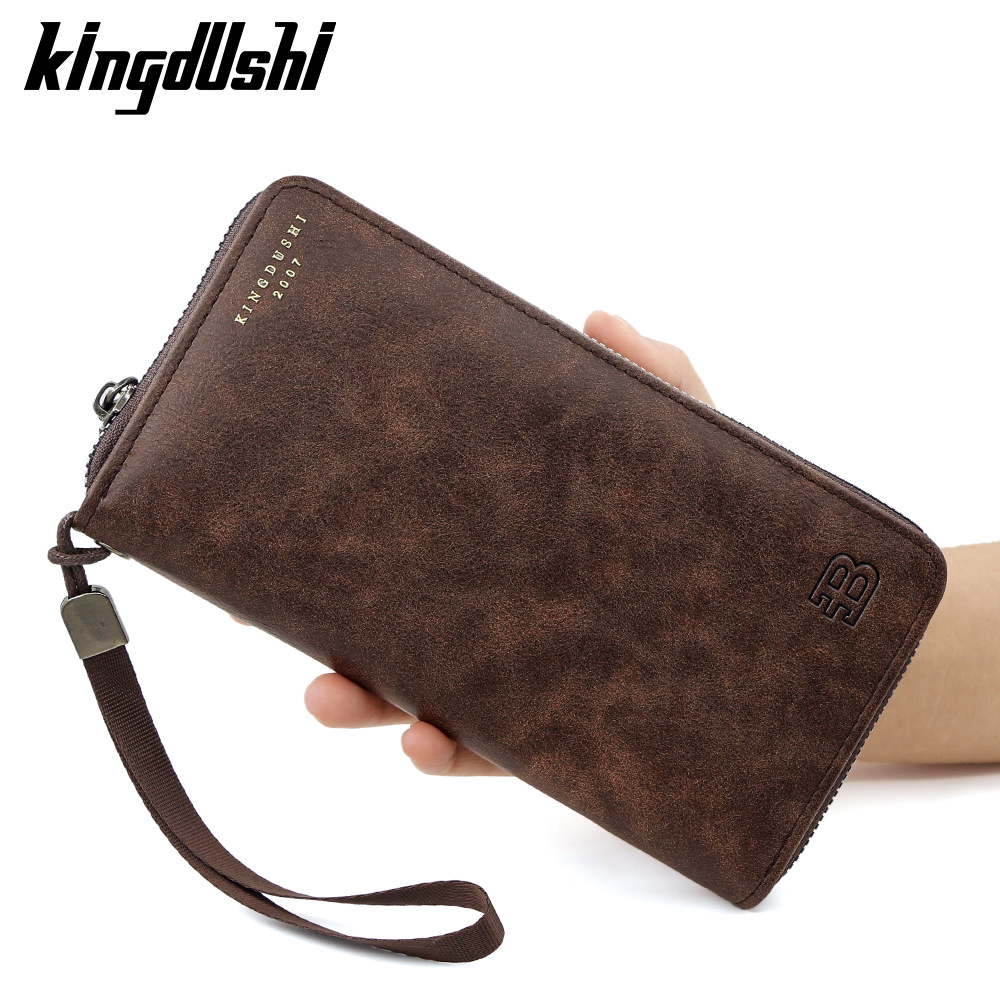 Europa y los Estados Unidos retro B hombre medio y largo monedero pulsera de pulsera de gran capacidad bolso de mano bolso de cambio bolso de teléfono móvil