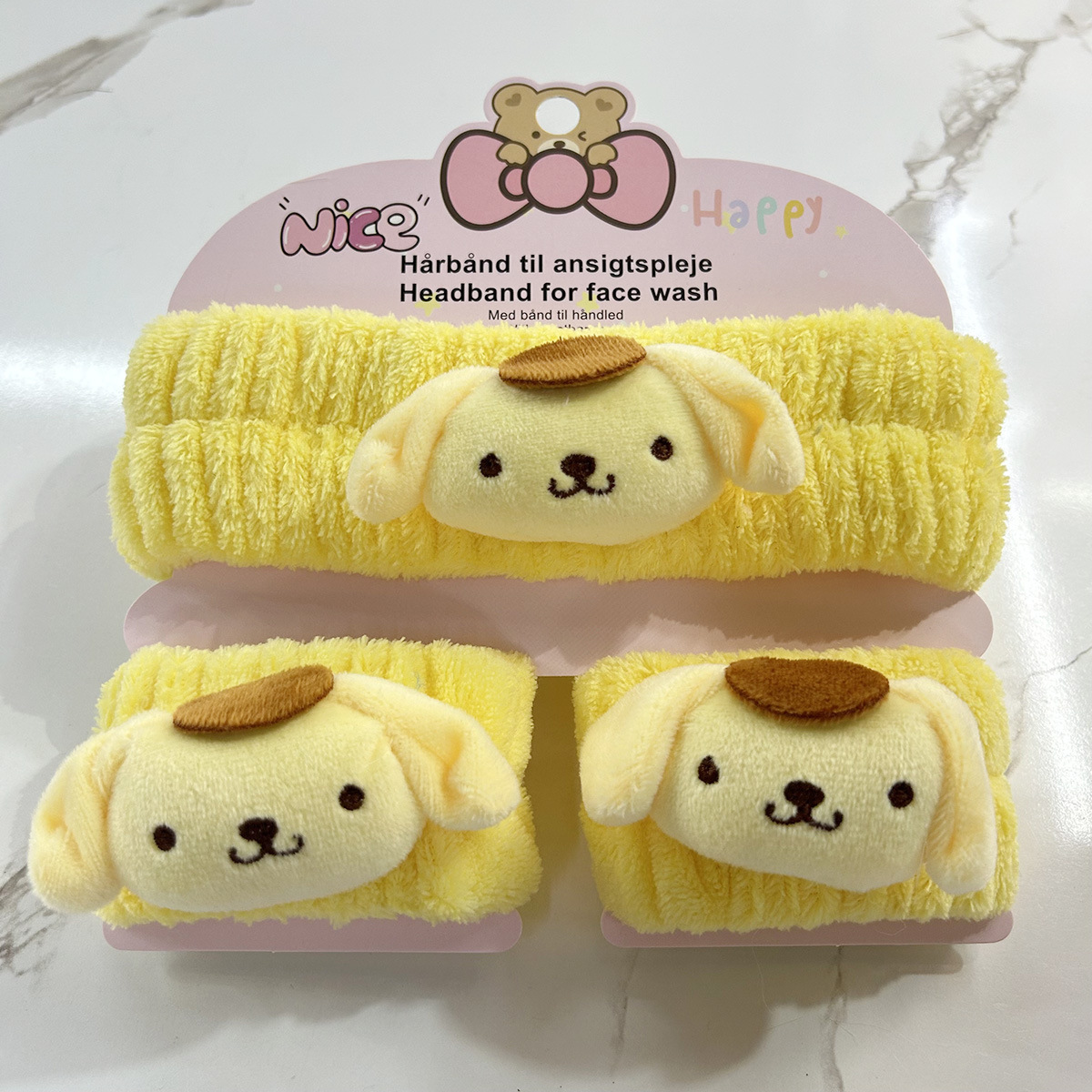 Banda de cabello de moda con tarjeta de papel dulce decoración de animales pequeños de peluche de lavado banda de cabello de dibujos animados correa de muñeca tridimensional