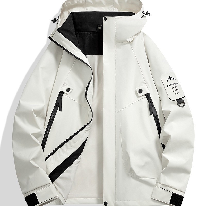Осенняя тонкая дорожная спортивная ветрозащитная водонепроницаемая альпинистская куртка подходит для мужчин и женщин с капюшоном