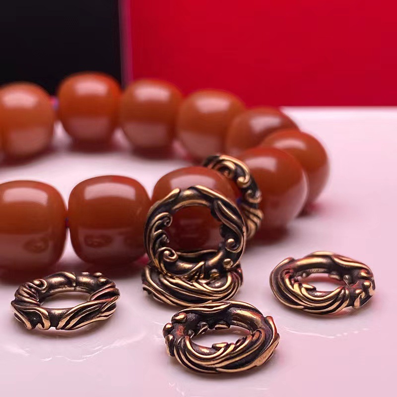 Bronze glossy golden brass accessories