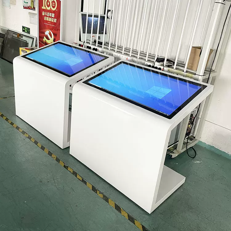 43/49寸L型斜面触控一体机多媒体落地式商场展厅自助查询机广告屏