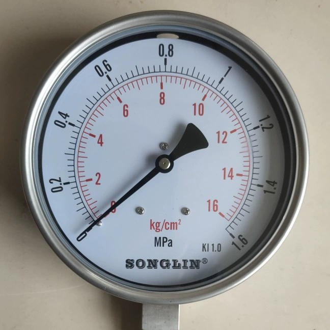 Специализируемся на производстве интегрированных сварных вакуумных манометров YNBF100 из нержавеющей стали для измерения давления воздуха, воды и масла.