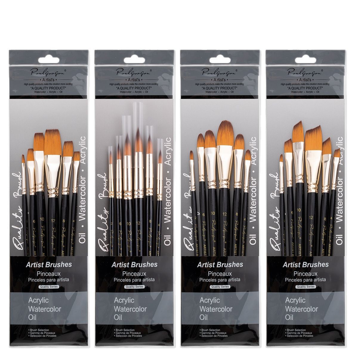 Transfronterizo 6 conjuntos de pinceles de madera de nylon pinturas de arte pinturas de tinta de agua mezcladas pinceles de aceite de acrílico