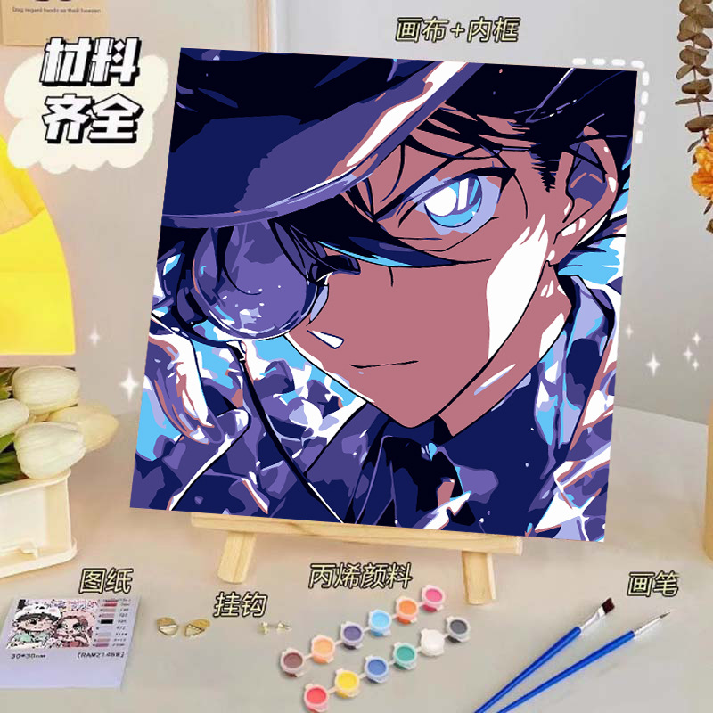 Pintura al óleo digital de bricolaje, dibujos animados para niños, pinturas para colorear hechas a mano, lindos puestos de animación curativos, comercio exterior transfronterizo