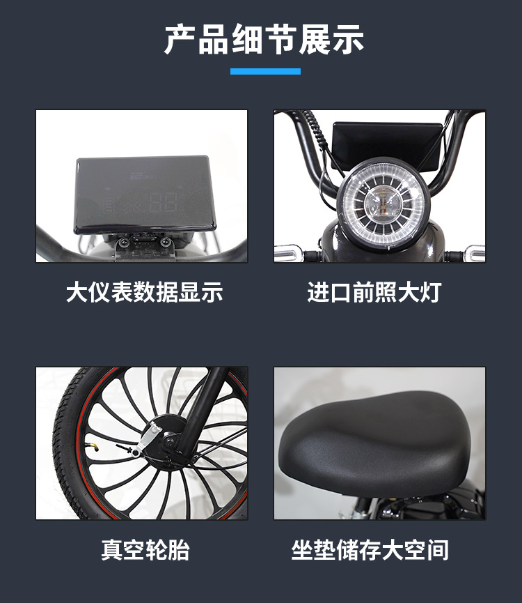 Large Tire Electric Bicycle Adult Two-Wheeled Electric Commuter Bike