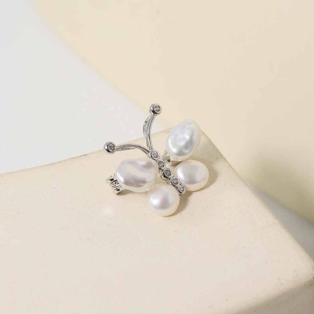 925 plata mariposa broche colgante dos usados temperamento femenino broche de perla barroco flor simple accesorios joyas image 4