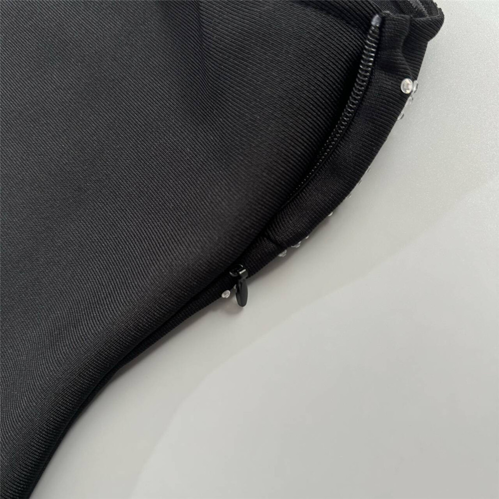 Special Interest Design Rhinestone Tube Top Bandage Dress Sexy Mesh Stitching Maxi Dress Party Dress