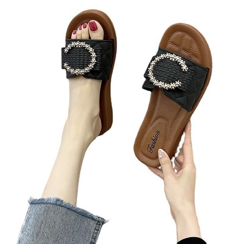 Slip-on sandals for women -  new style, water brick thick sole, soft indoor and outdoor fashion casual beach sand beach sandals