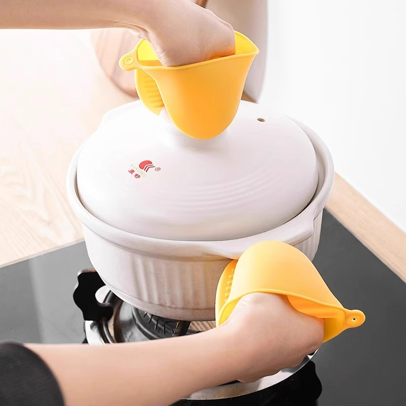 전자 레인지 단열 장갑 고온 오븐 장갑 화상 방지 실리콘 주방 도구 캐서롤 핸드 클립 베이킹 도구