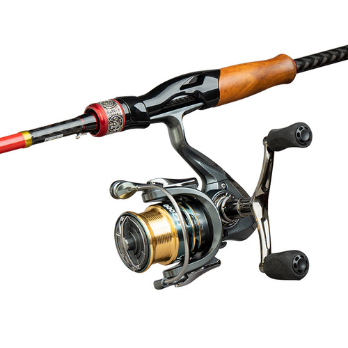 Carbon straight-shaft rod handle ML lure rod set with drop-shutter casting treble hook fishing rod fishing pole