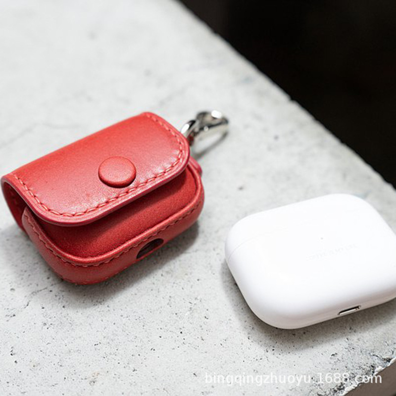 个性化纯色蓝牙耳机皮套 简约无线耳机保护套 PU便携式耳机收纳包