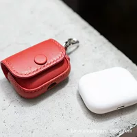 Персонализированный однотонный кожаный чехол для гарнитуры Bluetooth Простой защитный чехол для беспроводной гарнитуры PU Портативная сумка для хранения гарнитуры