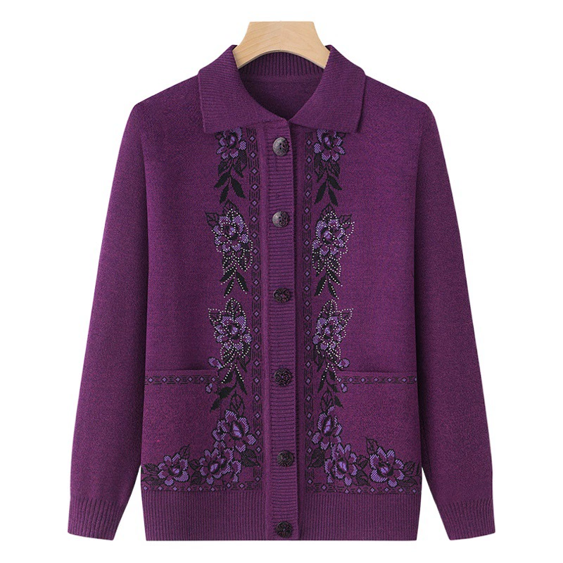 Среднего возраста и пожилых людей весенняя одежда тонкий кардиган женский бабушка весна и осень мать одежда свитер пальто старая леди одежда