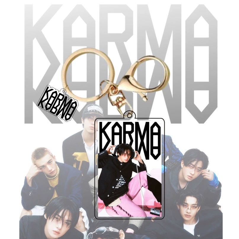 Акриловый брелок STRAY KIDS KARMA, 42×65 мм, золотое кольцо, коллекционный