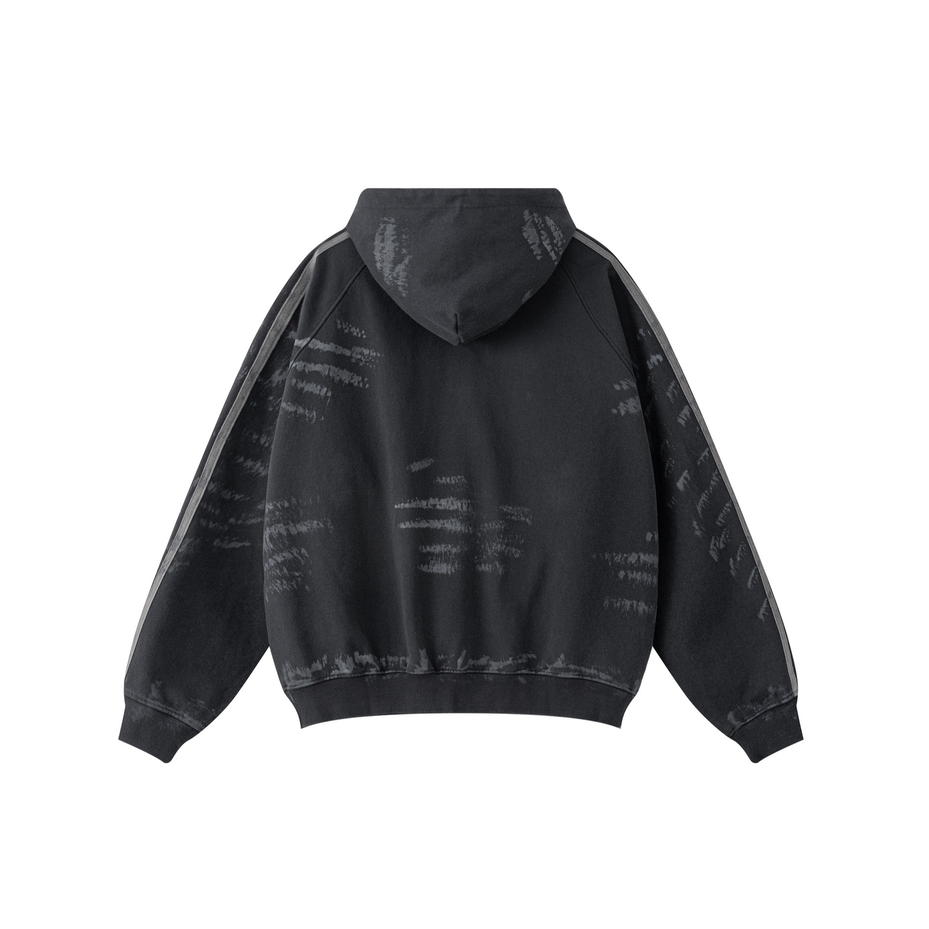 Men's Clothing high street trend striped dirty style painted old loose hoodie oversize sweater hoodies_voghion.com