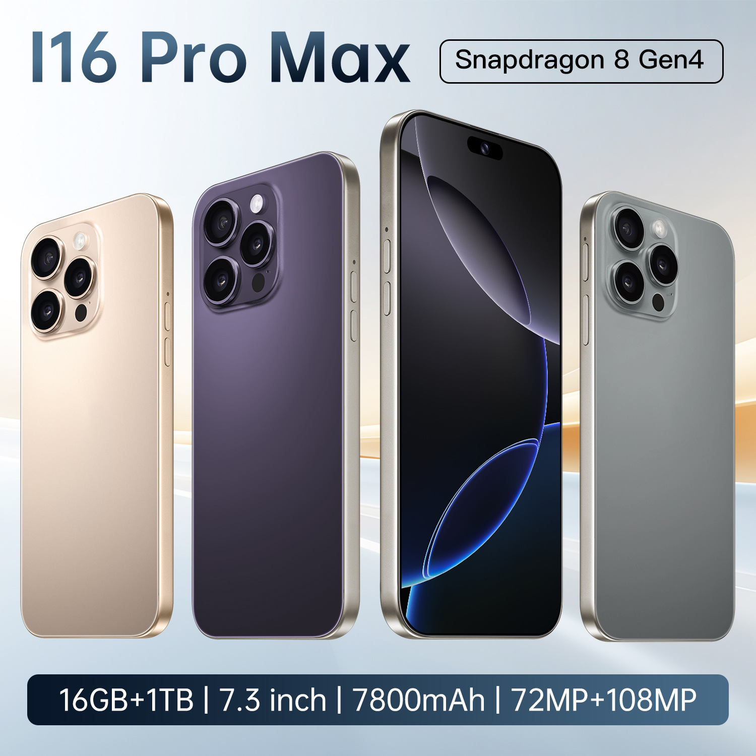 I16 Pro Max smartfon 7.3 düymlük ekran 4G 1TB yaddaş