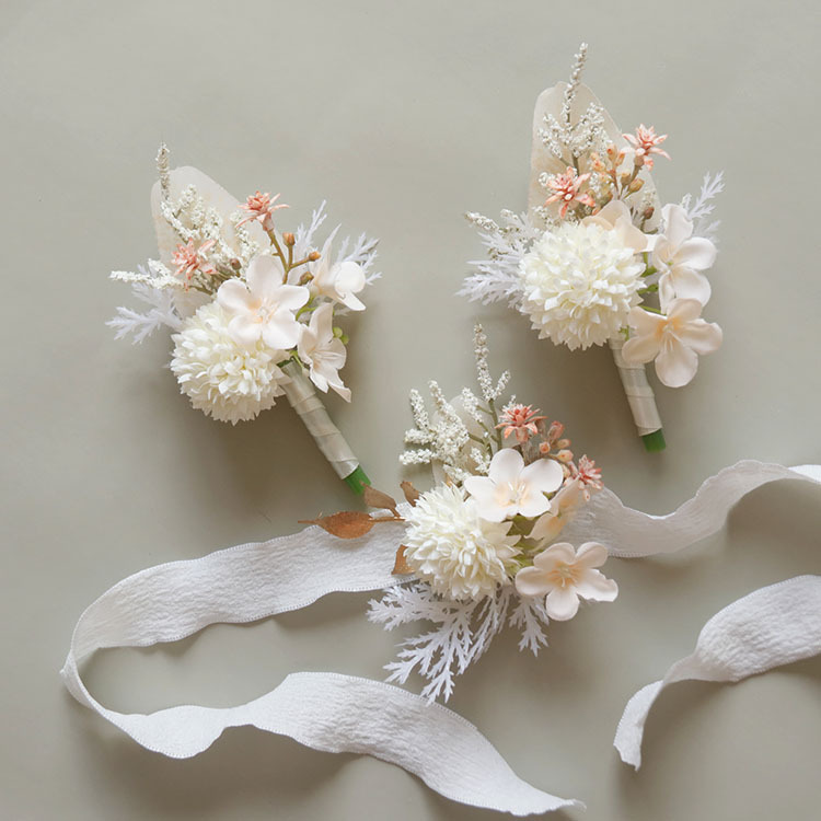 芸雅閣2437結婚祝いの花芸のシミュレーションの花の造花の卸売りの胸の花の手の花の女性の花の花の肩の花のシャンパンのピンクの白|undefined