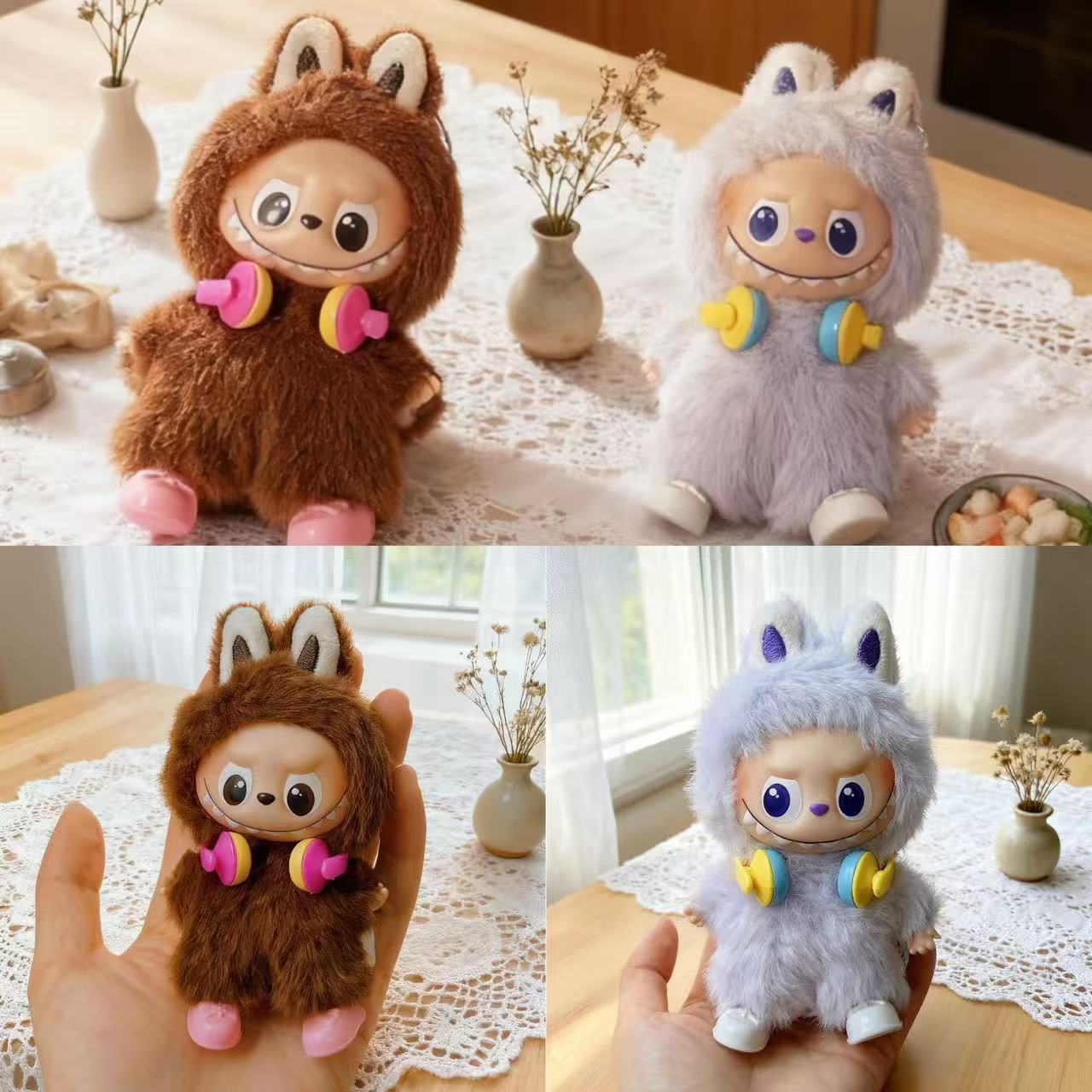 Zapatos pequeños accesorios de auriculares 4.0 accesorios de muñeca cuatro generaciones de muñecas de oficina mano labubu tela de tela muñeca auriculares al por mayor muñeca image 1