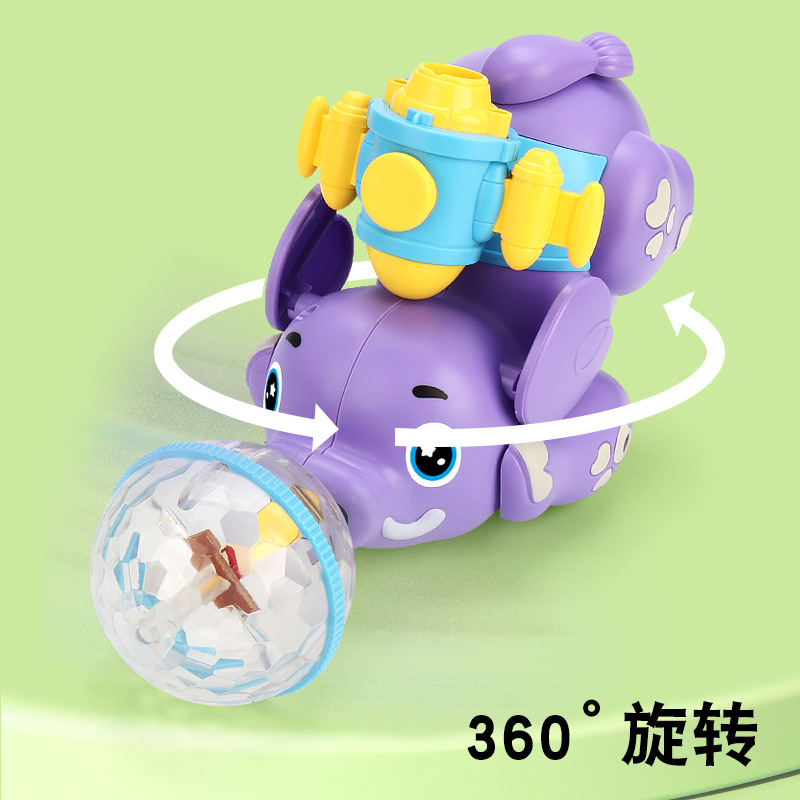 Aerosol eléctrico truco cúpula giratoria elefante colorido música Luz Juguetes educativos de los niños puesto venta al por mayor caliente