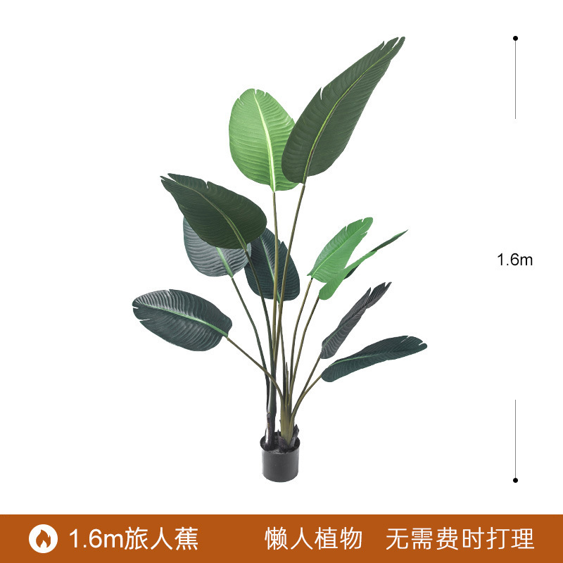 Planta verde artificial bonsai interior gran planta decoración fábrica al por mayor paraíso pájaro plátano decoración paisaje bonsai image 9