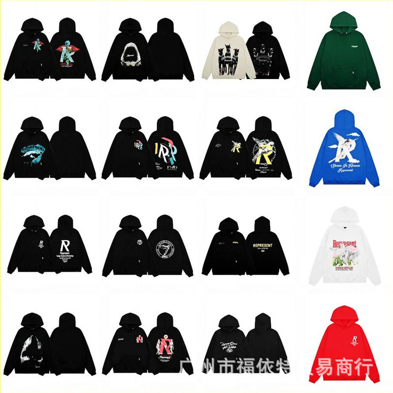 Meichao High Street Correct Edition REPRESENT Letters Pegasus Shark Angel Print Hoodie Hoodie Autumn