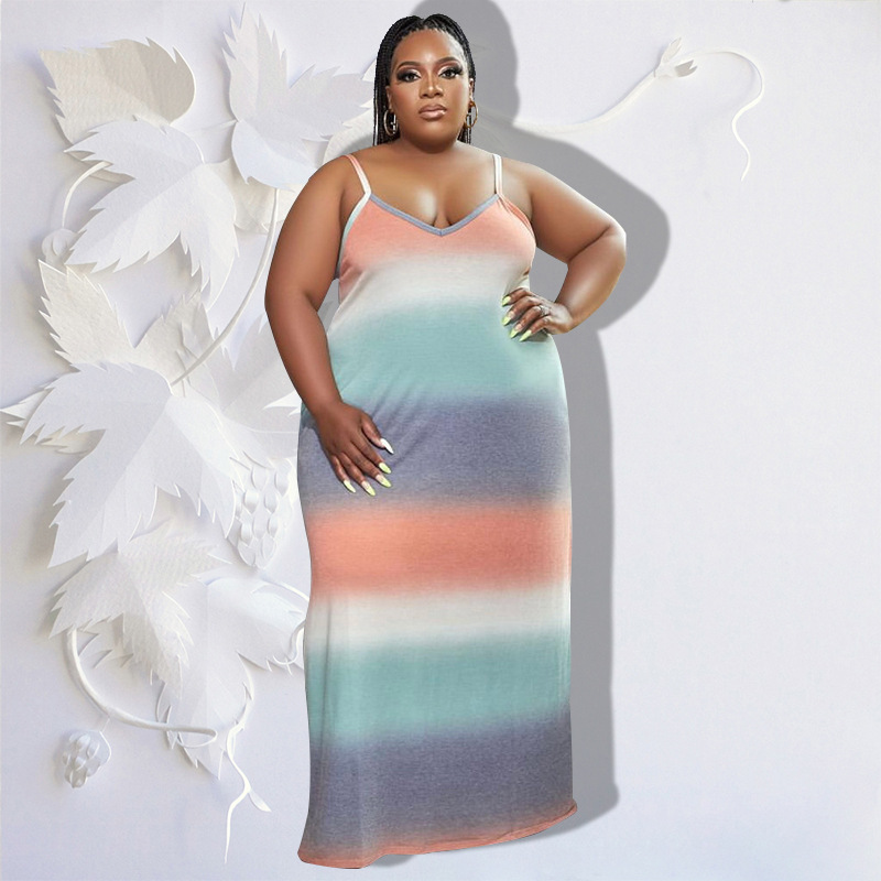 Summer Sexy Dreamy Color Printed Women Casual Strap Dress