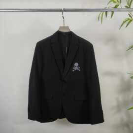 欧货新款潮牌时尚男女同款商务装 MMJ西服西装外套 骷髅烫钻图案