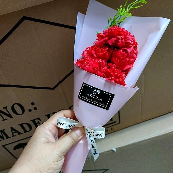 Regalo del Día del maestro 7 flores de jabón pequeño ramo de rosas artificiales Regalo de Cumpleaños Sanba Festival Día de San Valentín