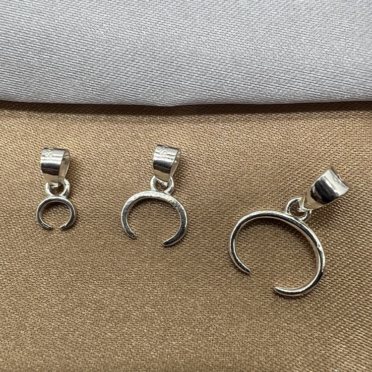 S925 Sterling Silver Pendant Clasp Korean and Japanese Internet Celebrity Pearl DIY Silver Clasp Pendant Clasp Jade Bull Nose Clasp Silver Jewelry