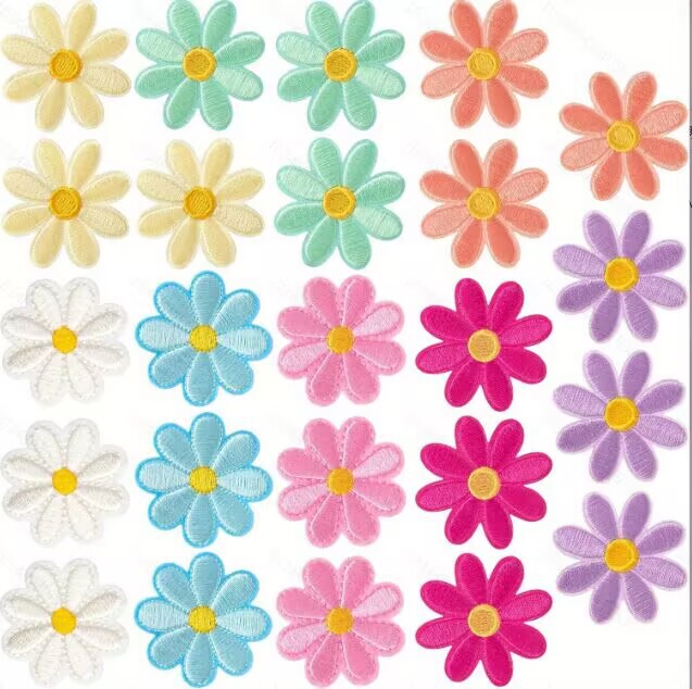 Cross-border explosions Macaron color sunflower small daisy computer embroidery cloth stickers fashion DIY handmade embroidery patch