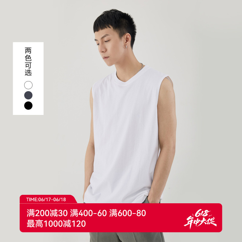 Yiji Men's Simple Basic Sleeveless Bottoming Shirt 2024 Summer New Solid Color Cotton Men's Vest Wholesale Yiji Men's Simple Basic Sleeveless Bottoming Shirt 2024 Summer New Solid Color Cotton Men's Vest Wholesale